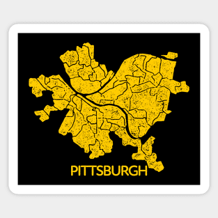 Pittsburgh Neighborhoods Map Simple Distressed Sticker